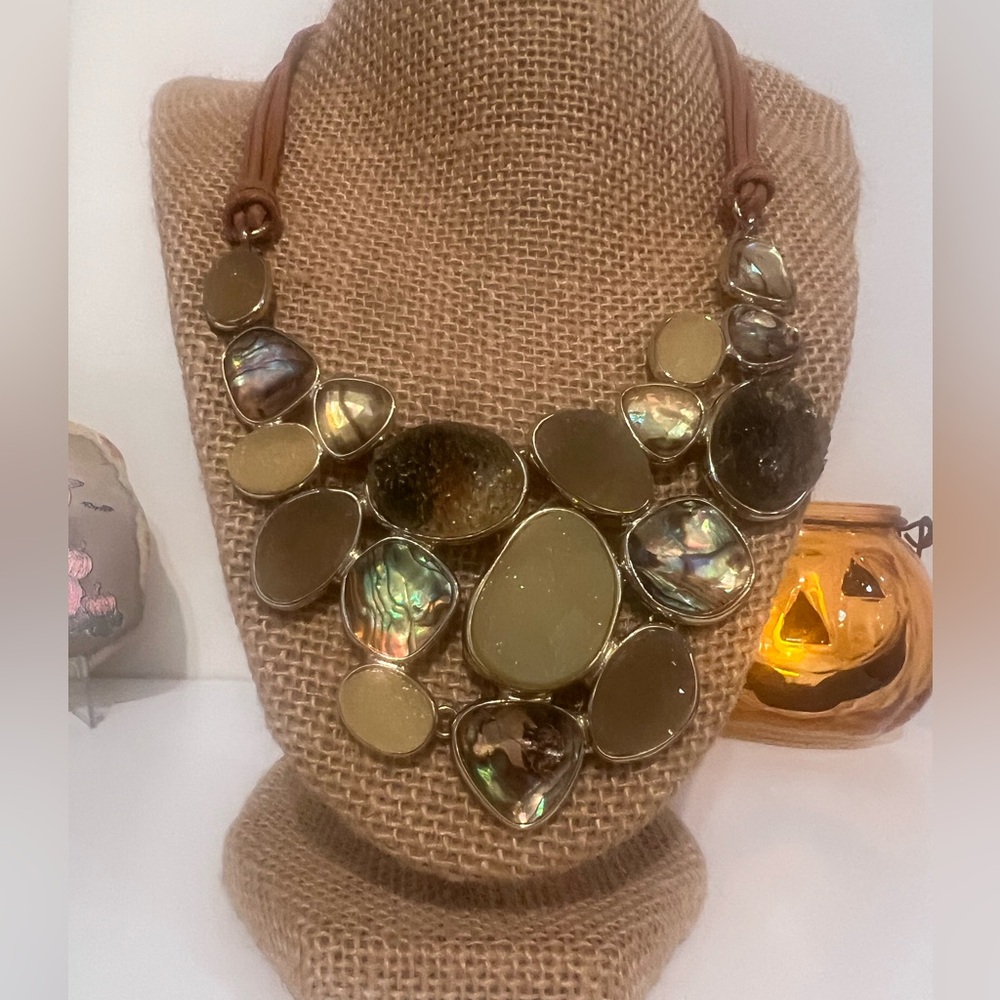 St. Thomas Quartz / Crystal Drusy Statement Necklace